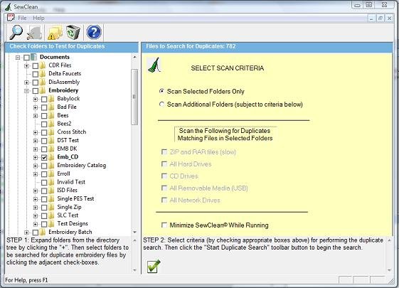 Fig. 2. Folder and file selection criterion applied during cleaning process.